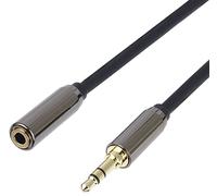 PremiumCord Cavo Di Prolunga Jack HQ da 3,5 mm, Spina Jack da 3,5 mm, Spina Stereojack Alla Presa, Cavo Prolunga Audio Per Cuffie Aux, Schermato, Connettore In Metallo, M/F, Lunghezza 3 m