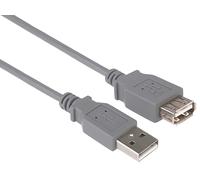 PremiumCord Cavo di Prolunga USB 2.0 0,2m, Cavo Dati High Speed Fino a 480Mbit/s, Cavo di Ricarica, USB 2.0 Tipo a da Femmina A Maschio, 2X Schermato, Colore Grigio, Lunghezza 0,2m