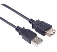 PremiumCord Cavo di Prolunga USB 2.0 1m, Cavo Dati High Speed Fino a 480Mbit/s, Cavo di Ricarica, USB 2.0 Tipo a da Femmina A Maschio, 2x Schermato, Colore Nero, Lunghezza 1m