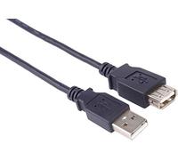 PremiumCord Cavo di Prolunga USB 2.0 da 0,2m, Cavo Dati High Speed Fino a 480Mbit/s, Cavo di Ricarica, USB 2.0 Tipo a da Femmina A Maschio, 2X Schermato, Colore Nero, Lunghezza 0,2m