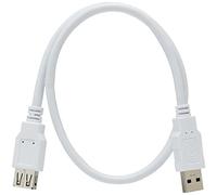 PremiumCord Cavo di Prolunga USB 3.0 da 0,5m, Cavo Dati Superspeed Fino a 5 Gbit/s, Cavo di Ricarica, Presa USB 3.0 Tipo a sulla Spina, a 9 Poli, 3X Schermato, Colore Bianco, Lunghezza 0,5m
