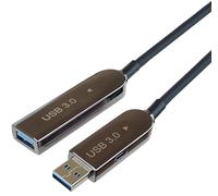 PremiumCord Cavo di Prolunga USB 3.2 Ottico 7m (AOC), Cavo USB Tipo a In Fibra Ottica, Cavo Dati Superspeed Jusqu'À 5Gbit/s, Cavo di Ricarica, USB 3.2 Gen 1, Femmina A Maschio, 9pin, Nero, 15m