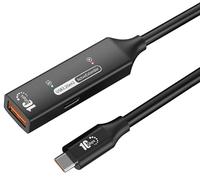 PREMIUMCORD Cavo Di Prolunga USB A-C Attivo Con Ripetitore 7m, Type-A Femmina a Type-C Maschio, USB 3.2 Gen 2 SuperSpeed+ 10Gbit/s, Doppia Schermatura, Alloggiamento in Alluminio, Nero, Lunghezza 7m