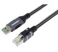 PremiumCord Cavo Ethernet da USB A RJ45 10/100/1000 mbit/s, Cat 6 FTP, da USB A Maschio A RJ45 maschio, USB 3.2 Gen 1, Robusto Cavo Intrecciato, Colore Space Gray, Lunghezza 2 m