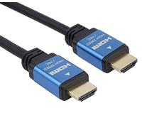 PremiumCord Cavo HDMI 2.0b 4K HDMI 4K @ 60Hz 2160p , 3D, ARC, HDCP, connettori in metallo dorati, nero e blu, lunghezza 2 m
