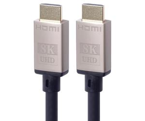 PremiumCord Cavo HDMI 2.1 M/M Ad Altissima Velocità 8K, 48Gbps con Ethernet, Compatibile Video 8K@60Hz, Deep Color, 3D, eARC, HDR, 3x Schermato, Connettori Placcati Oro, Metallizzato, 2 m
