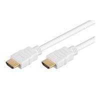 PremiumCord Cavo HDMI 4K Ad Alta velocità M/M, 10,2 Gbps con Ethernet, Compatibile Video 4K@30Hz, Full HD 1080p, Deep Color, 3D, Arc, HDR, Dolby TrueHD, Connettori Placcati Oro, Bianco, 10 m