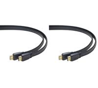 PremiumCord Cavo HDMI 4K Ad Alta velocità M/M, 10,2 Gbps con Ethernet, Compatibile Video 4K@30Hz, Full HD 1080p, Deep Color, 3D, Arc, HDR, Dolby TrueHD, Connettori Placcati Oro, Piatto, Nero, 1 m
