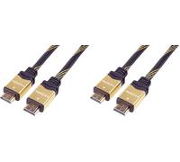 PremiumCord Cavo HDMI 4K Ad Alta velocità M/M, 10,2 Gbps con Ethernet, Compatibile Video 4K@30Hz, Full HD 1080p, Deep Color, 3D, Arc, HDR, Dolby TrueHD, Connettori Placcati Oro, Nero/Oro, 3 m