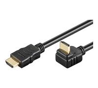 PremiumCord Cavo HDMI 4K Alta velocità M/M, 10,2Gbps con Ethernet, Compatibile Video 4K@30Hz, Full HD 1080p, Deep Color, 3D, Arc, HDR, Dolby TrueHD, Connettori Placcati Oro 270°, Nero, 1 m