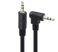 PremiumCord Cavo Jack 1m, Spina Jack 3,5mm, Stereojack Maschio-Maschio 90°, Cavo Collegamento Audio Cuffie Aux, Per TV Cellulari MP3 HiFi, Schermato, Colore Nero