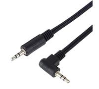 PremiumCord Cavo Jack 1m, Spina Jack 3,5mm, Stereojack Maschio-Maschio 90°, Cavo Collegamento Audio Cuffie Aux, Per TV Cellulari MP3 HiFi, Schermato, Colore Nero
