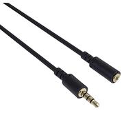 PremiumCord Cavo Jack 3,5 mm 4 Pin, per Trasmissione Audio E Voce, Consente L'Utilizzo di Un Microfono, Cavo Prolunga Audio Cuffia Aux, M/F, Lunghezza 2 m