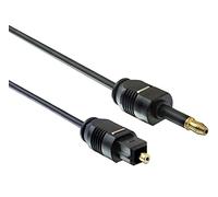 PremiumCord Cavo Jack audio-ottico, ottico M da mini Toslink da 3,5 mm a Toslink, maschio a maschio, cavo digitale per impianto stereo HiFi Sounbar TV, audio HQ, placcato in oro, Nero, Lunghezza 1 m