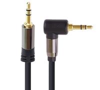 PremiumCord Cavo Jack Stereo HQ da 3,5 mm, Spina Jack da 3,5 mm, Stereojack Maschio-Maschio 90°, Cavo Di Collegamento Audio Cuffie Aux, Schermato, Connettore In Metallo, M/M, Lunghezza 1,5 m
