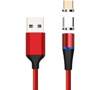 PremiumCord Cavo Magnetico Per Ricarica E Dati USB-C E Micro USB, USB 2.0, da Maschio A Maschio, Velocità 480mbit/s, Colore: Rosso, Lunghezza: 1m