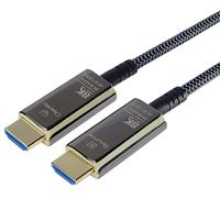 PremiumCord Cavo Ottico In Fibra Ottica Attiva HDMI 2.1 Ad Altissima Velocità 8K, 48 Gbit/s, HDMI 2.1, 3D, EDID, ARC, HDR, Risoluzione 8K@60Hz 4320P, 4K@120Hz, Placcato Oro, Lunghezza 15 m