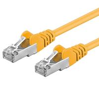PremiumCord Cavo Patch Cat 6a S/FTP, 10Gbit/s, Cavo Ethernet, LAN, RJ45 Connettori, Flessibile e Robusto, AWG 26/7, Conduttori 100% CU, Giallo, 0,2 m