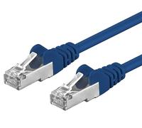 PremiumCord Cavo Patch Cat 6a S/FTP, 10Gbit/s, Cavo Ethernet, LAN, RJ45 Connettori, Flessibile e Robusto, AWG 26/7, Conduttori 100% CU, Blu, 0,2 m