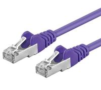 PremiumCord Cavo Patch Cat 6a S/FTP, 10Gbit/s, Cavo Ethernet, LAN, RJ45 Connettori, Flessibile e Robusto, AWG 26/7, Conduttori 100% CU, Viola, 3 m