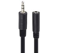PremiumCord Cavo Prolunga Jack 3,5 mm, Jack 3,5 mm, Maschio-Femmina, Cavo Prolunga Audio per Cuffie Aux, Schermato, Colore Nero, Lunghezza 5 m