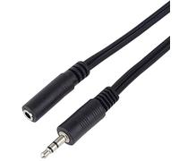 PremiumCord Cavo Prolunga Jack 3,5 mm, Jack 3,5 mm, Maschio-Femmina, Cavo Prolunga Audio per Cuffie Aux, Schermato, Colore Nero, Lunghezza 5 m