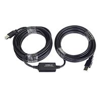 PremiumCord Cavo Prolunga USB Attivo con Ripetitore 15m, USB A Maschio a B Maschio, Cavo USB 2.0 Ad Alta velocità, 2X Schermato, AWG20/28, Colore Nero, Lunghezza 15m