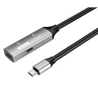 PremiumCord Cavo Prolunga USB-C Attivo con Ripetitore 15m, USB-C Femmina a Maschio, USB 3.2 Gen 1, 5 Gbit/s, 2x Schermato, AWG20/28, Involucro in Alluminio, Colore Nero, Lunghezza 15m