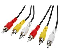 PremiumCord Cavo RCA 3m, 3X Connettori RCA RCA su 3X Connettori RCA RCA, Cavo di Collegamento Audio Video, Stereo, per TV, Cellulari, MP3, HiFi, Colore Nero