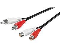 PremiumCord Cavo RCA 5m, 2X Spine RCA RCA su 2X Prese RCA RCA, Cavo di Prolunga Audio, Audio Stereo, per TV, Telefoni Cellulari, MP3, HiFi, Colore Nero