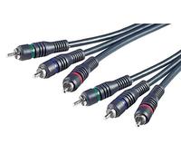 PremiumCord Cavo RCA HQ, 3 Connettori RCA Rca Su 3 Connettori RCA RCA, Cavo Di Collegamento Audio Video Di Qualità, Stereo, Per TV, Telefoni Cellulari, MP3, HiFi, Colore Nero, 2 m