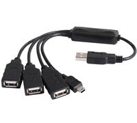PremiumCord - Cavo USB 2.0 HUB a 4 Porte, Colore: Nero