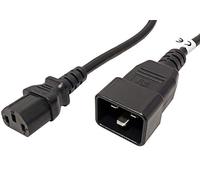 PremiumCord Connettore Alimentazione 230V 1m, Cavo Alimentazione IEC 320, Presa per Spina, IEC 320 C13 a C20, Cavo Alimentazione 230V 10A, Colore Nero