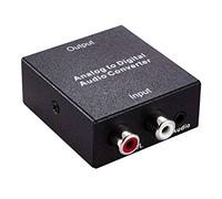 PremiumCord Convertitore Audio analogico a Digitale, 2 x RCA RCA a Toslink/SPDIF, Alimentatore Incluso, alloggiamento in Metallo, Colore Nero