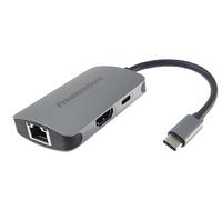 PremiumCord Dock USB-C con 4K HDMI, Gigabit RJ45 e PD 100W, risoluzione UHD 4K 2160p 30Hz, Full HD 1080p, USB 3.2 Tipo C, alloggiamento in Alluminio, Lunghezza 20 cm