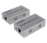 PremiumCord Extender HDMI 4K fino a 60m tramite cavo patch Cat5e/Cat6, cavo LAN, alloggiamento in metallo, compatibile con 4K 2160p UHD, Full HD 1080p 60Hz, 3D
