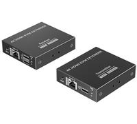 PremiumCord Extender Kvm Hdmi su Cat6/6A/7 Fino A 70 M, Uhd 4K 2160P 60Hz, Full HD 1080P, Trasmissione USB, Hdmi 2.0, Hdcp 1.4/2.2, HDR, Edid, Nessun Ritardo, Custodia in Metallo