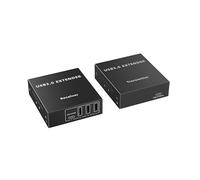 PremiumCord Extender USB 3.0 A 4 Porte Su Cat5E/Cat6/Cat6A Fino A 100 m, 5 Gbps, RJ45, Ethernet, Custodia In Metallo, Nero