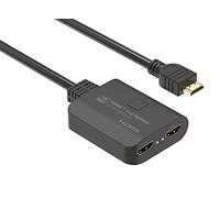 PremiumCord HDMI 2.0 Mini Splitter 1-2 Pigtail, Ultra HD 4K@60Hz, Full HD 1080p, HDCP 2.2, downscaler, alloggiamento in plastica, Colore Nero
