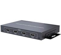 PremiumCord HDMI 4x1 Quad Multi Viewer con telecomando e alimentatore di rete, alloggiamento in metallo, risoluzione video Full HD 1080p 60Hz, HDCP, colore argento