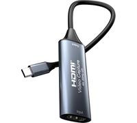 PremiumCord HDMI Capture/Grabber per la Registrazione di Video/Audio sul Computer con USB-C, Risoluzione UHD 4K 2160p 30 Hz, Full HD 1080p 60 Hz, USB 3.2 Tipo C, Plug And Play, Grigio Siderale