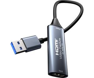 PremiumCord HDMI Capture/Grabber per la Registrazione di Video/Audio sul Computer con USB, Risoluzione UHD 4K 2160p 30 Hz, Full HD 1080p 60 Hz, USB 3.0 Tipo A, Plug And Play, Grigio Siderale