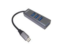 PremiumCord - Hub USB-C Superspeed 5G per 4 x USB A, USB 3.2 Gen 1, trasmissione di gonne 5 Gbps, ricarica 5 V, custodia in metallo, lunghezza: 15 cm