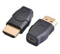 PremiumCord kphdma-26 Adattatore Micro HDMI tipo D a HDMI tipo A, femmina a maschio, Full HD 1080p, connettori dorati, senza perdita di qualità, colore: nero