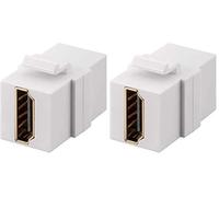 PremiumCord Modulo HDMI Keystone contatti placcati in Oro, Presa HDMI a Femmina, per Full HD 1080p, 3D, Colore Bianco (Confezione da 2)