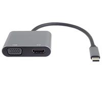 PremiumCord MST Adattatore USB-C a HDMI + VGA, USB 3.2 Tipo C Maschio a HDMI + V