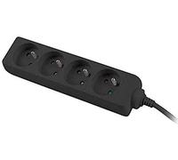 PremiumCord Multipresa 230V, 4 Prese, Prolunga 230 V, Prese Francesi Ruotate di 45°, Presa Multipla di Alta qualità con Sicurezza Bambini, Nero, 3m