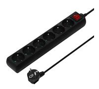PremiumCord Multipresa 230V, 6 Prese con Interruttore, Prolunga 230 V, Prese Francesi Ruotate di 45°, Presa Multipla di Alta qualità con Sicurezza Bambini, Nero, 5m