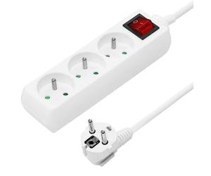 PremiumCord PP3K-05 prolunghe e multiple 5 m 3 presa(e) AC Bianco
