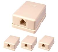 PremiumCord Presa per Telefono a Parete 1 x RJ11 autoadesiva, trz4 (Confezione da 4)